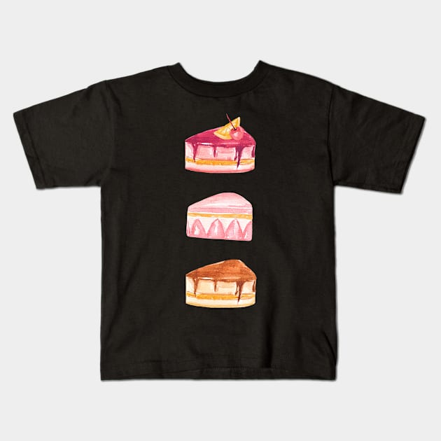 Watercolor Shortcakes Kids T-Shirt by NatureGlow